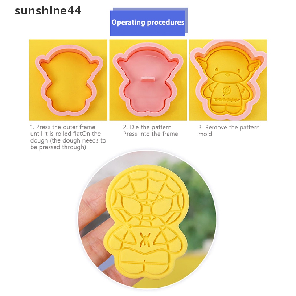 Sunshine 8Pcs Anime Plastik Cookie Cutter Pemotong Biskuit Cetakan Biskuit Alat Kue ID