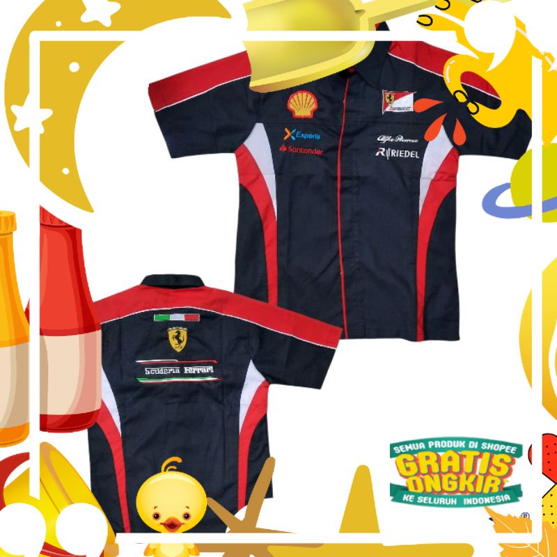 kemeja Ferrari simple kemeja bordir shell/ Trendy Modis