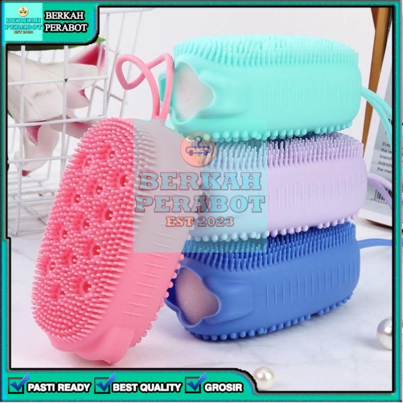 [BPB] SIKAT SPON SPONS SILIKON BADAN MANDI OVAL PEMBERSIH DAKI KOTORAN TUBUH VIRAL MURAH