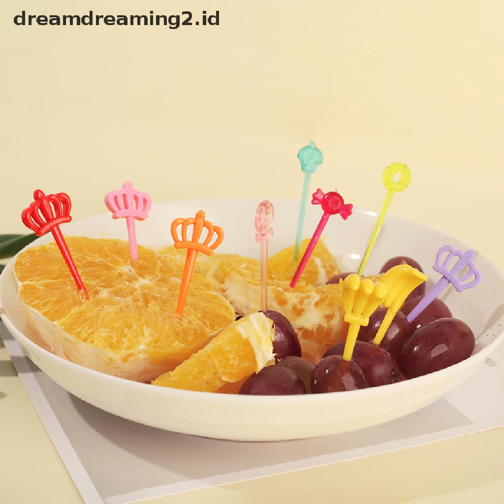 (hot) Cute Mini Animal Farm Kartun Food Picks Anak Snack Kue Dessert Makanan Garpu Buah Makan Siang Bento Aksesoris Dekorasi Pesta//