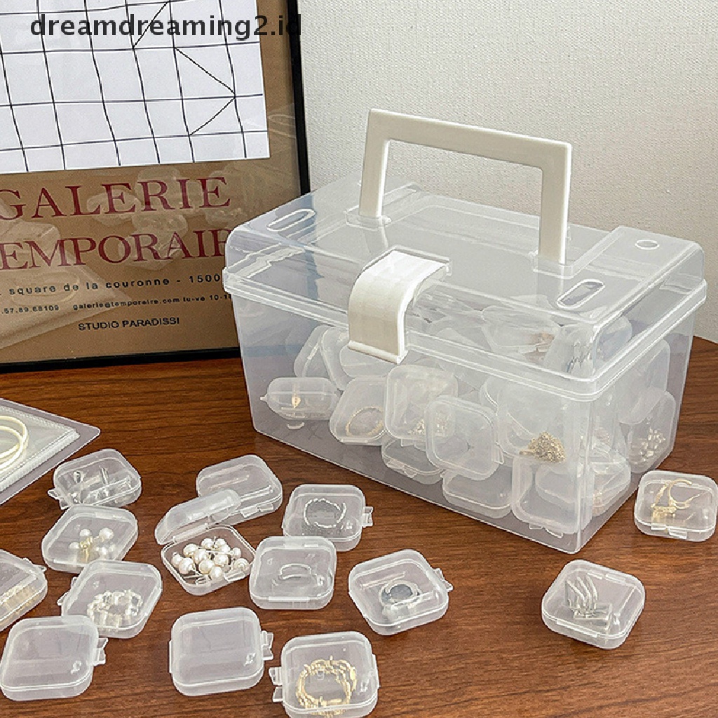 (hot) 10pcs Mini Storage Box Transparan Square Kotak Plastik Kosong Case Dengan Tutup Jewelry Packaging Storage Untuk Manik Kecil Perhiasan Korek Kuping Pil Atau Gadget Kerajinan Kecil Lainnya//