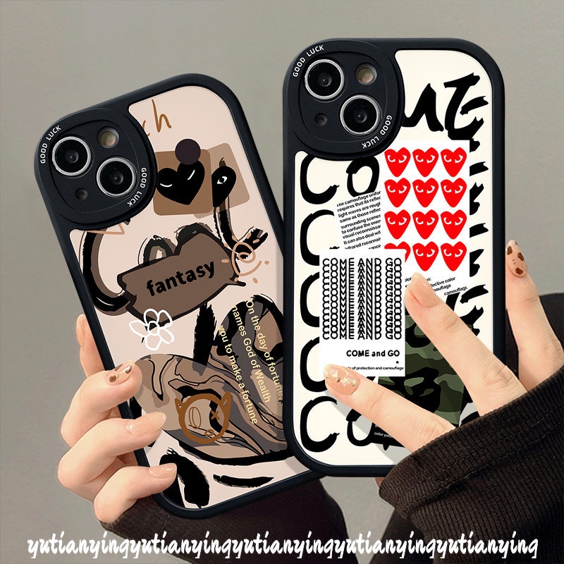 Fantasy Graffiti Love Heart Trendy Brand Comme des Garcons Phone Case For Infinix Hot 11 11s 9 10s Play 10T 10 Hot 10 Lite Infinix Smart 6 5 Note 8 Tpu Soft Back Cover