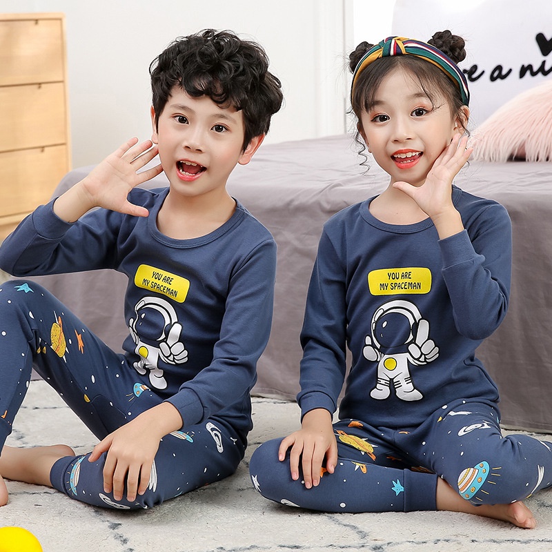 【Baby】Pakaian Baju Tidur Anak Lengan Panjang Import Usia 1-7 Tahun
