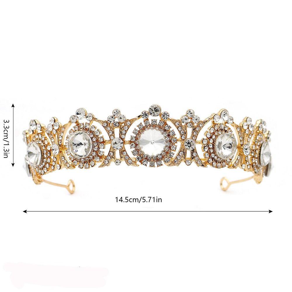 Needway Tiara Berlian Aksesoris Rambut Pernikahan Elegan Untuk Gadis Untuk Pengantin Kepala Untuk Putri Baroque Untuk Wanita Korea Style Tiara