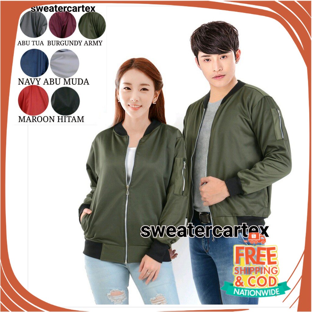 PROMO BIG SIZE JAKET BOMBER JUMBO/ JAKET BOMBER SIZE M-XXL (PRIA & WANITA)
