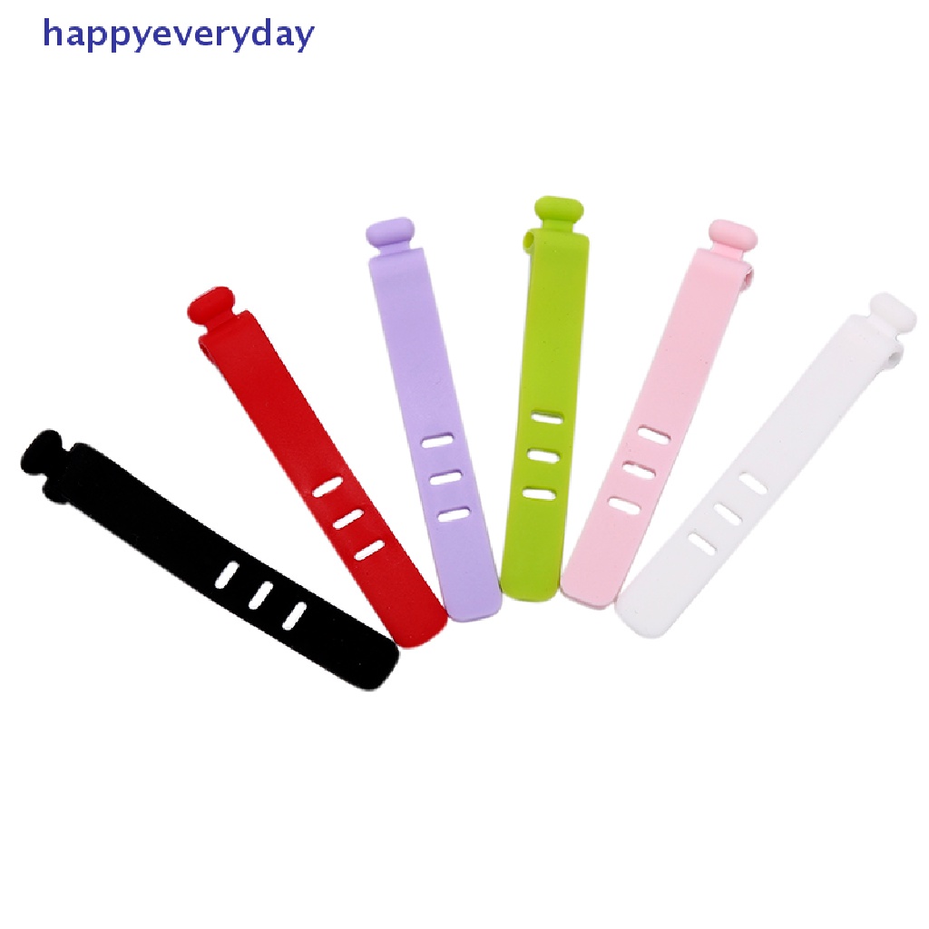 [happy] Silicone Kabel Data Organizer Headphone Cord Finishing Buckle Wrap Tie Strap [ID]