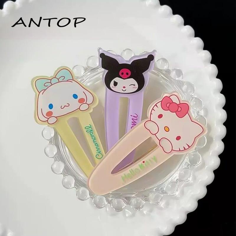 【antop】Duckbill Clip Cute Melody Kuromi Jepit Rambut Poni Side Clip Kartun Hair Clip