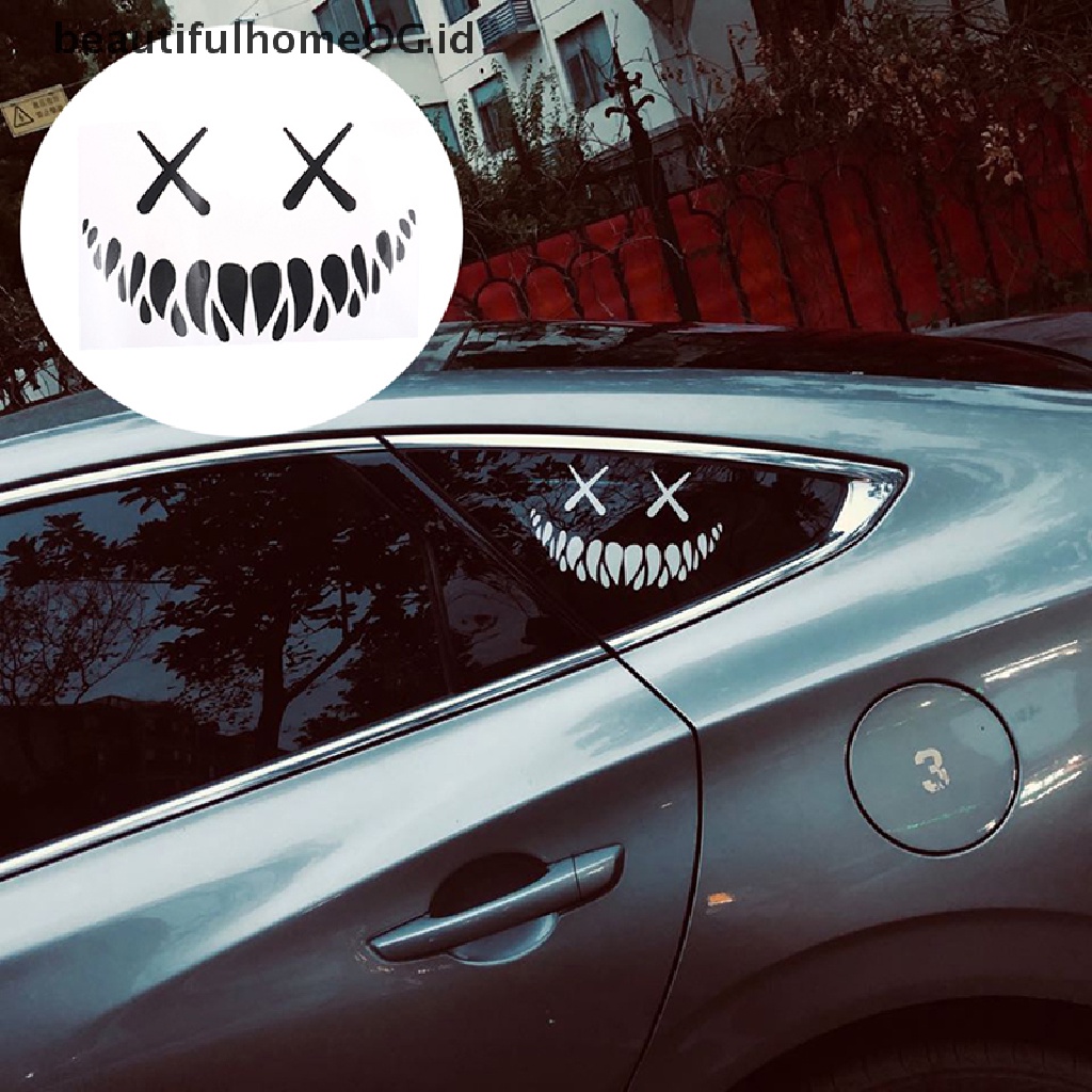 // Lebaran// Demon Smiling Face Stiker Mobil Kaca Belakang Sticker Jendela Otomatis Lucu **