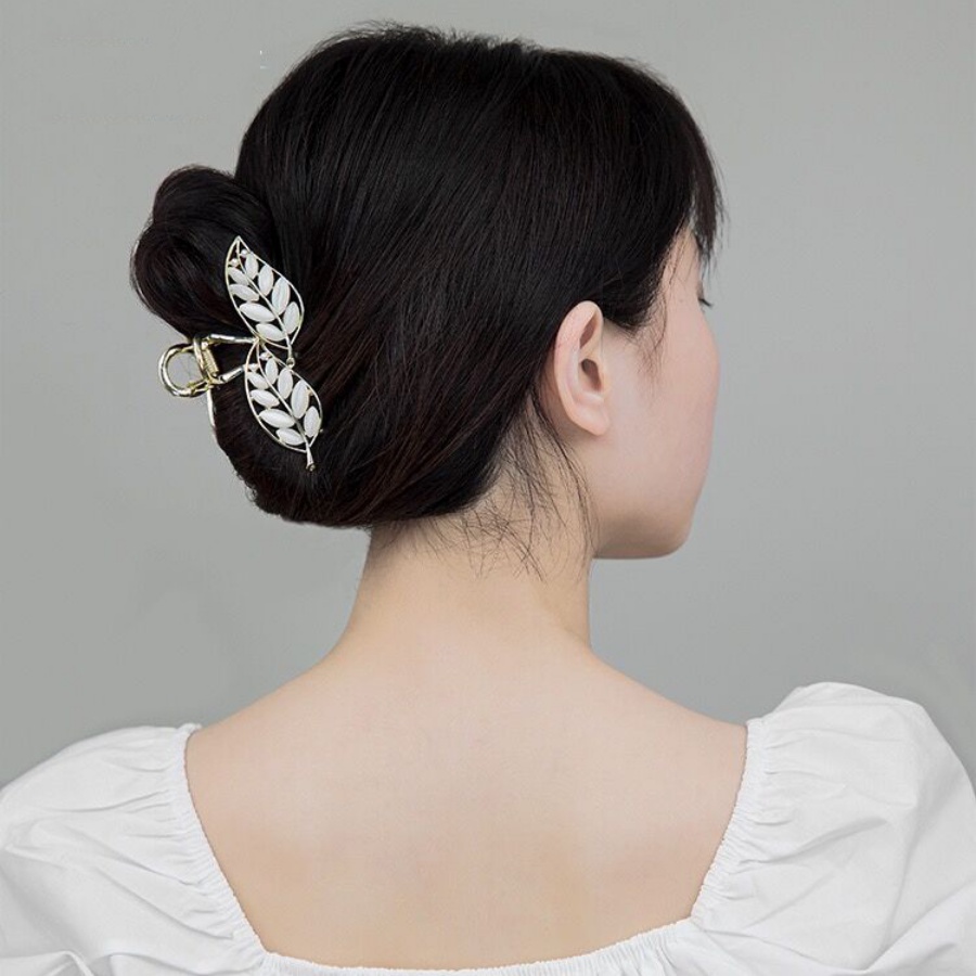 Korea Kristal Berlian Imitasi Logam Rambut Klip Mutiara Fashion Jepit Rambut Ponytail Holder Aksesoris Rambut