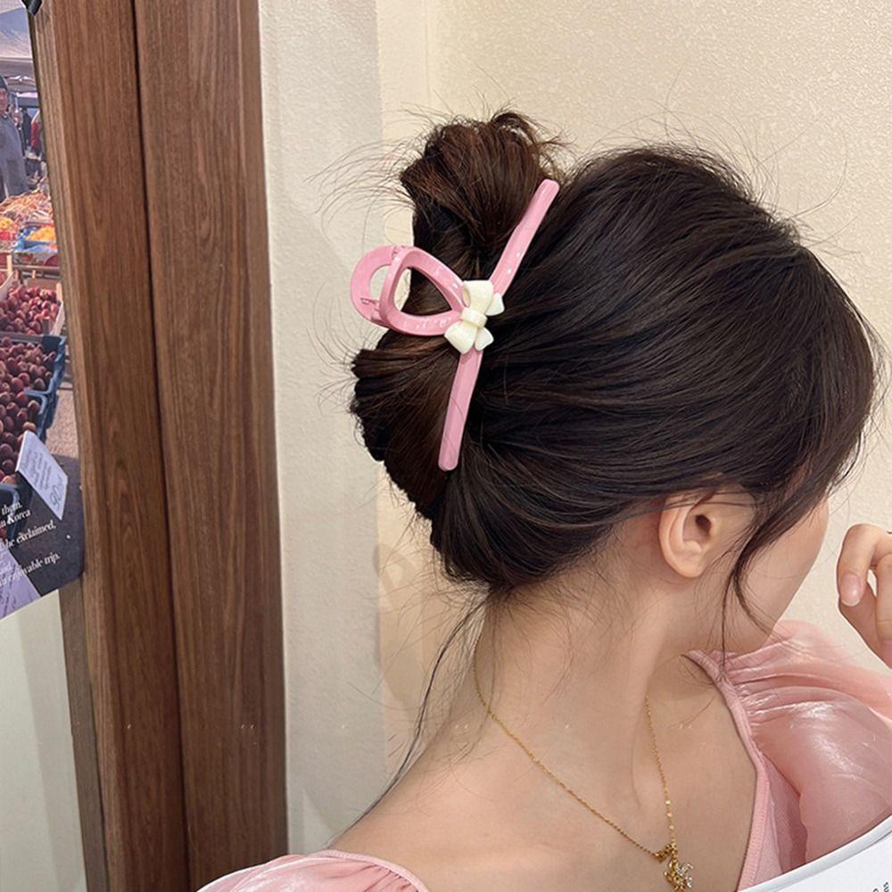 Needway Busur Rambut Cakar Lucu Kepribadian Yang Tidak Biasa Untuk Gadis Asam Asetat Hiasan Kepala Ponytail Holder Temperamen Wanita Klip Rambut