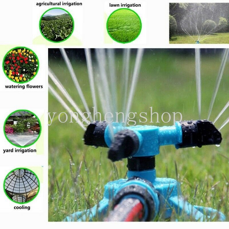 Sprinkler Putar Otomatis 360derajat Sprinkler Air Rumput Taman Sprayer Trisula Nozzle Penyiraman Irigasi Taman Sprinkler Drippers Alat Berkebun