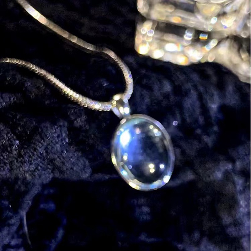 Kalung Geometris Bahan Alloy Moonstone Korea Untuk Wanita