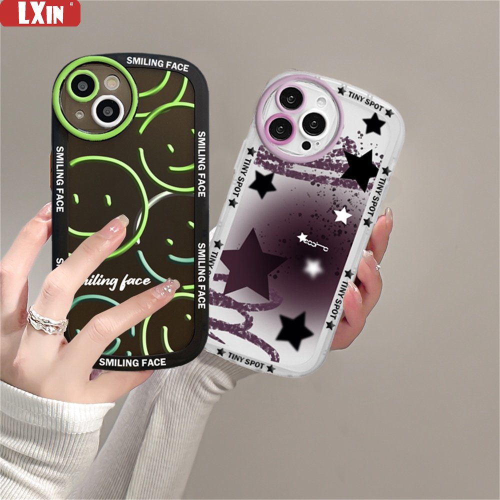 Stars Case Samsung A13 A02S A03 A03S A23 A30S A11 A12 A51 A30 A50 A52 A20S A10S M11 M12 Wajah Tersenyum Lembut Silicone Phone Cover