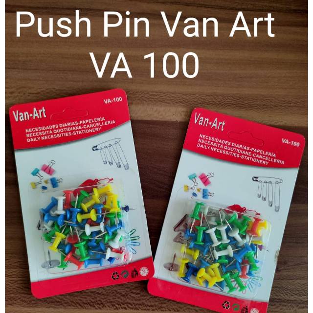 PUSH PIN MIX WARNA VAN-ART/ PAKU TINDIS WARNA/ PAKU PEREKAT DOKUMEN