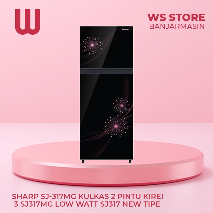 SHARP SJ-317MG Kulkas 2 Pintu Kirei 3 SJ317MG Low Watt SJ317 New Tipe