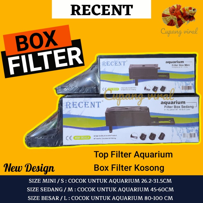 RECENT Box Filter Kosong Top Filter Aquarium