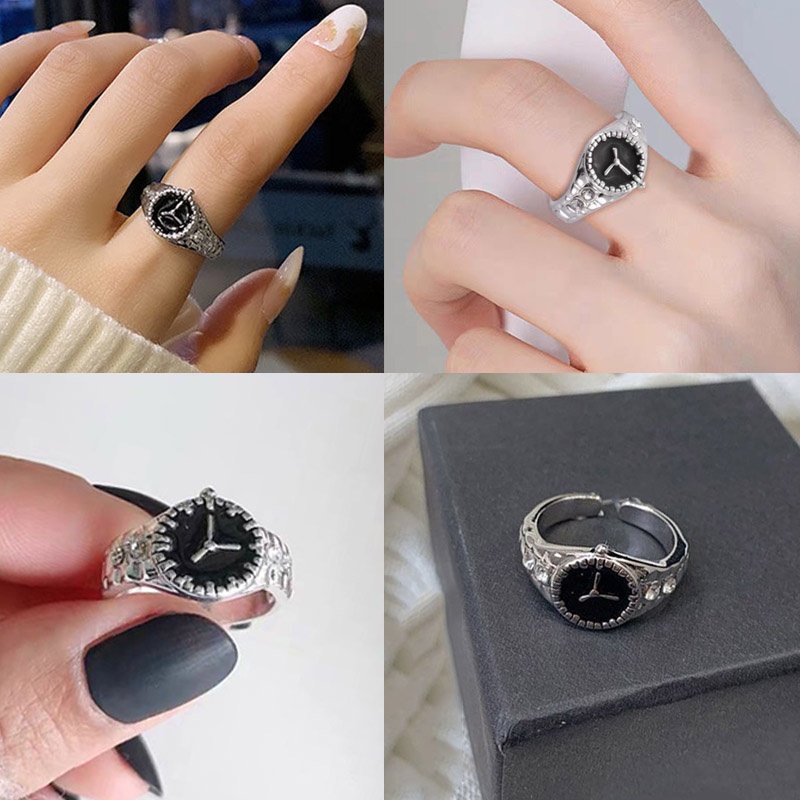 Cincin Gaya Jam Tangan Korea Desain Unik Sederhana Niche Open Ring