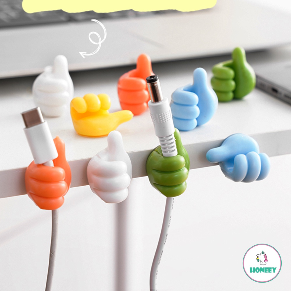 Klip Holder Organizer Kabel Multifungsi Kait Jempol Kawat Kait Dinding Gantungan Penyimpanan Tempat Kabel Earphone Mouse Mobil Rumah