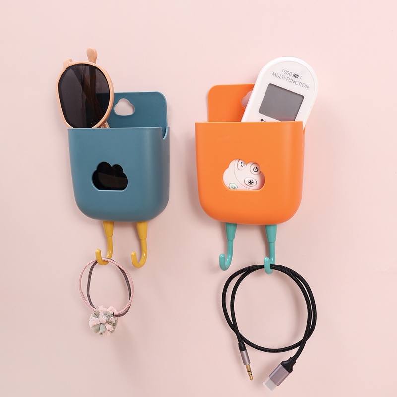 [Unggulan] Remote Controls Phones Holder Multi--scene Punch-free Tempat Penyimpanan Kotak Simpan Benda Hemat Ruang Kosmetik Alat Tulis Rak Organizer Permata