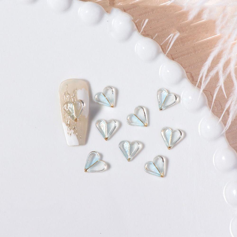 AUGUSTINA Agustina Nail Art Decor 3D Love Heart Untuk Pesona Nail Art DIY Profesional