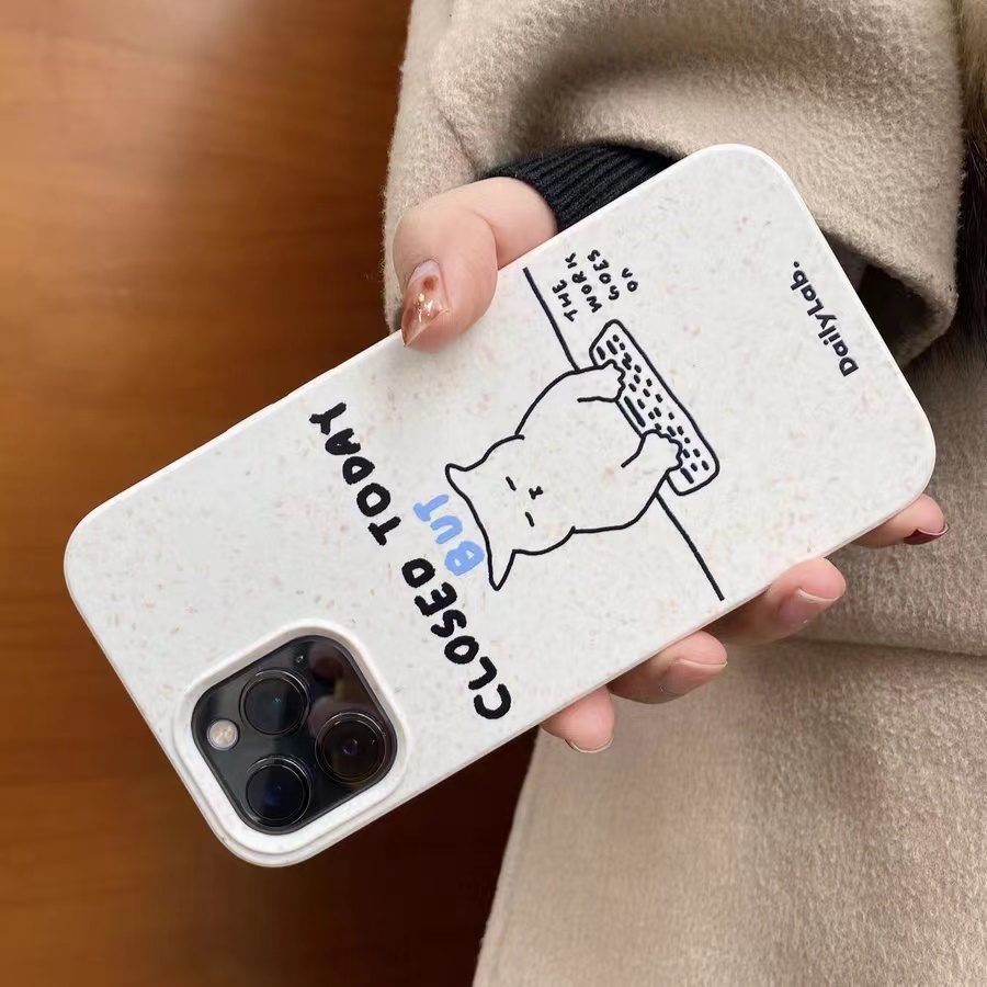 IPHONE Casing Ponsel Iphone11 ins Bahan Ramah Lingkungan Perlindungan Kamera Cocok Untuk Iphone14 13 12 14Plus Pro MAX 7 8Plus X XR XS MAX SE 12mini 13mini Model Empat Sudut Shockproof