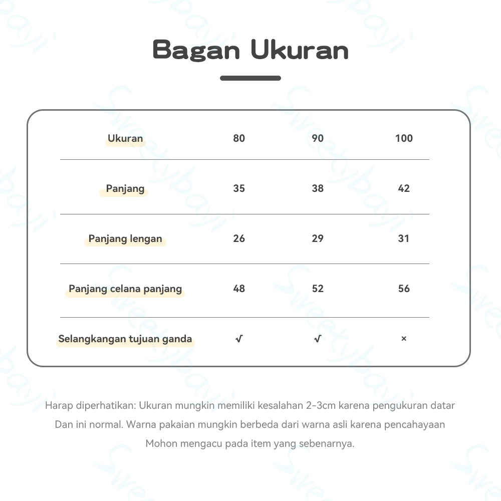 Sweetybayi Set baju tidur bayi Piyama bayi lengan panjang Setelan piyama bayi lucu