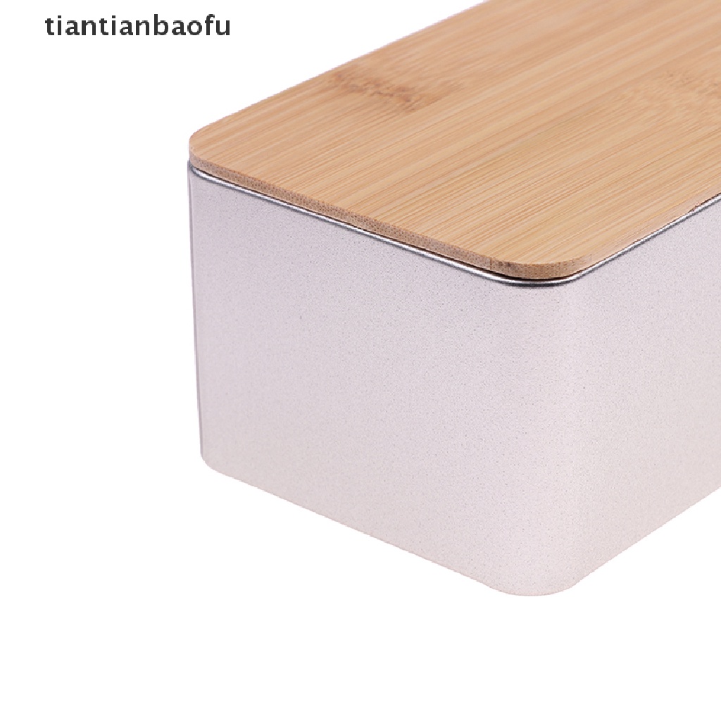 [tiantianbaofu] 1pc Kotak Besi Kosong Bulat Dengan Tutup Serat Kayu DIY Candy Storage Box Boutique