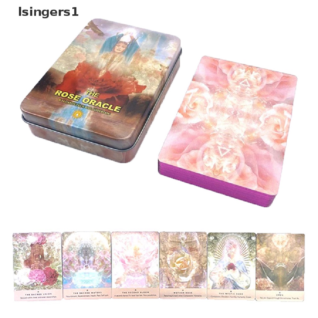 [lsingers1] Kotak Besi The Rose Oracle Card Tarot Ramalan Ramalan Deck Party Game w/Butik Manual