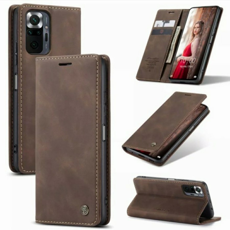 Xiaomi Poco M5s - M5 LEATHER FLIP WALLET CASE DOMPET MAGNETIC COVER CASEME