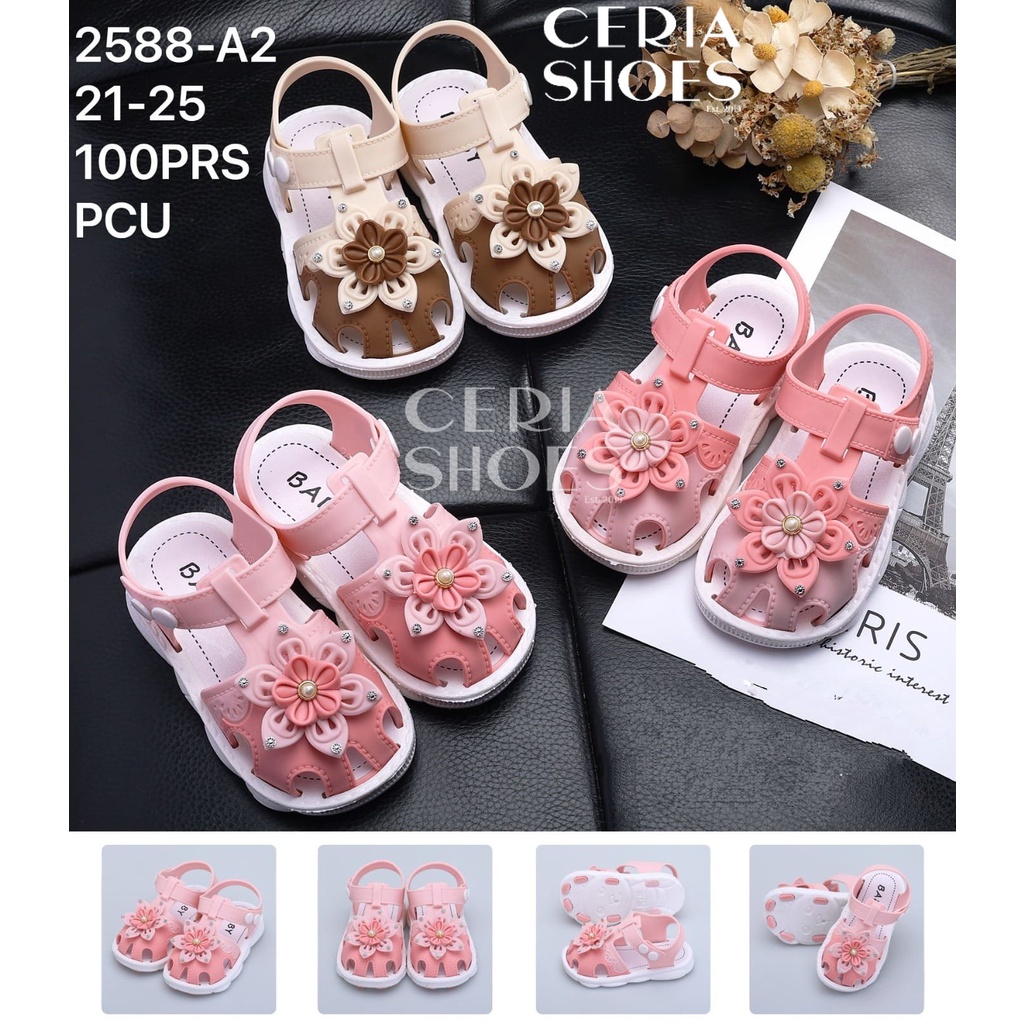 Sandal Anak Baby Karet Jelly Import size 21 -25 Tali Belakang Bahan Ringan Lentur Empuk Sol Anti Slip BALANCE 2588