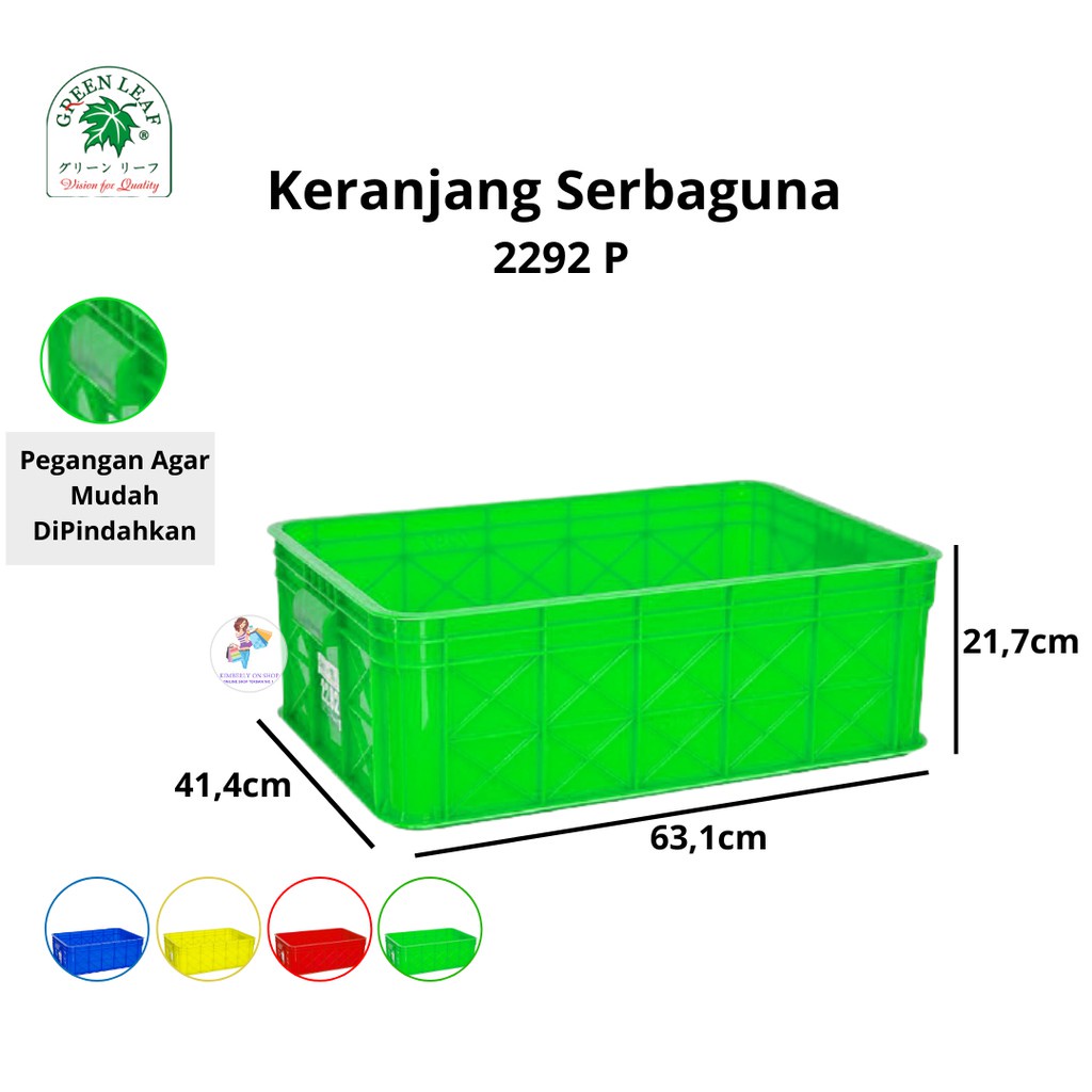 Keranjang Industri Container Box 2292 P Green Leaf