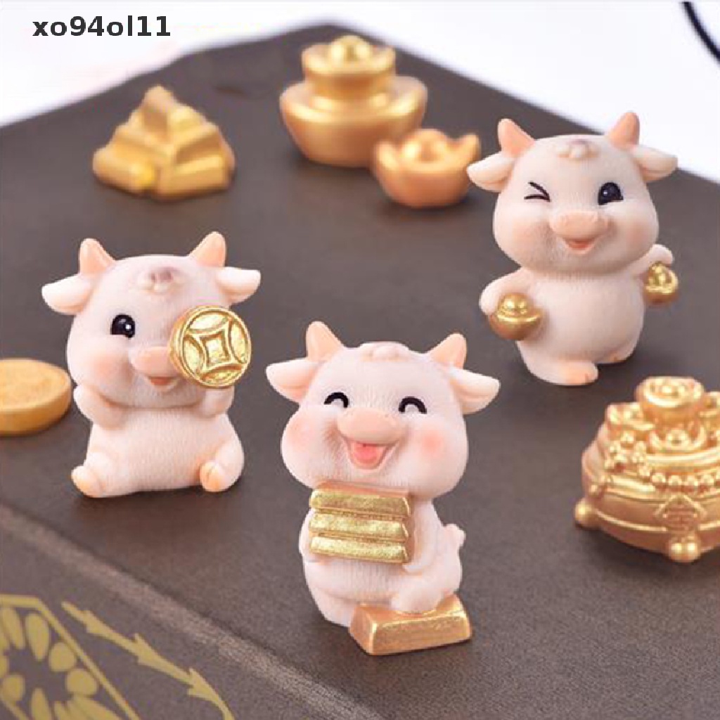 Xo Ornamen Hewan Sapi Mini Micro Patung Taman Dekorasi Rumah DIY Kerajinan Hadiah OL