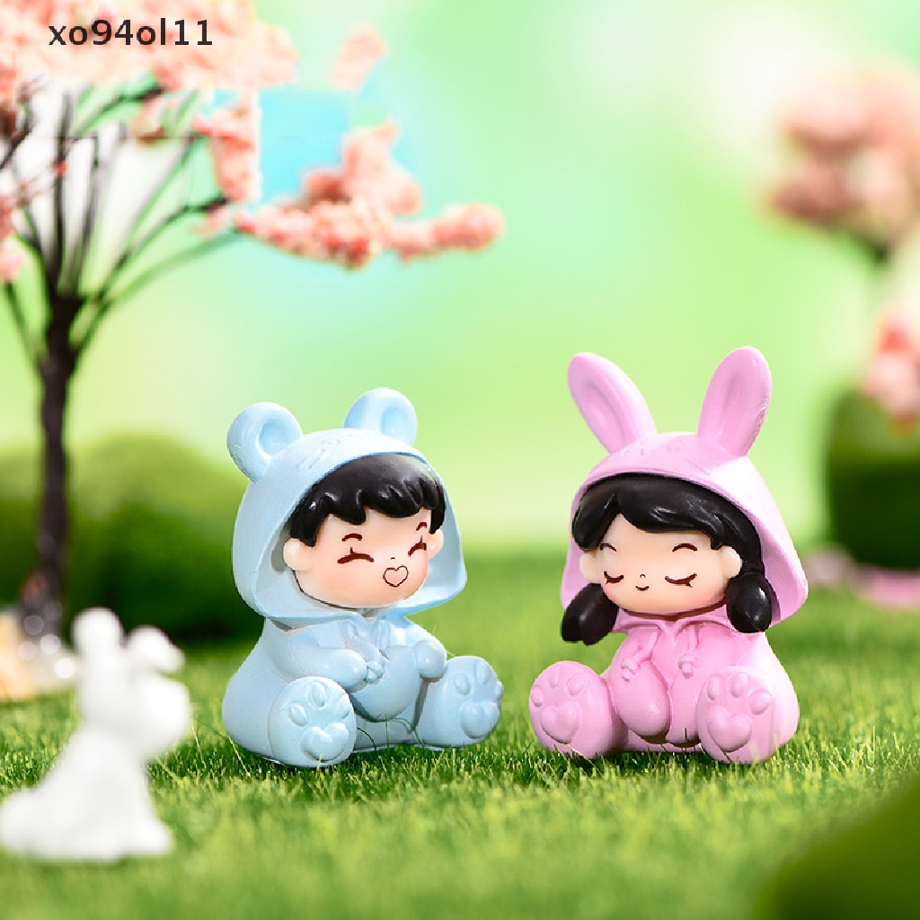 Xo 1pasang Piyama Lucu Pasangan Kekasih Miniatur Pemandangan Ornamen Dekorasi Rumah Boneka OL