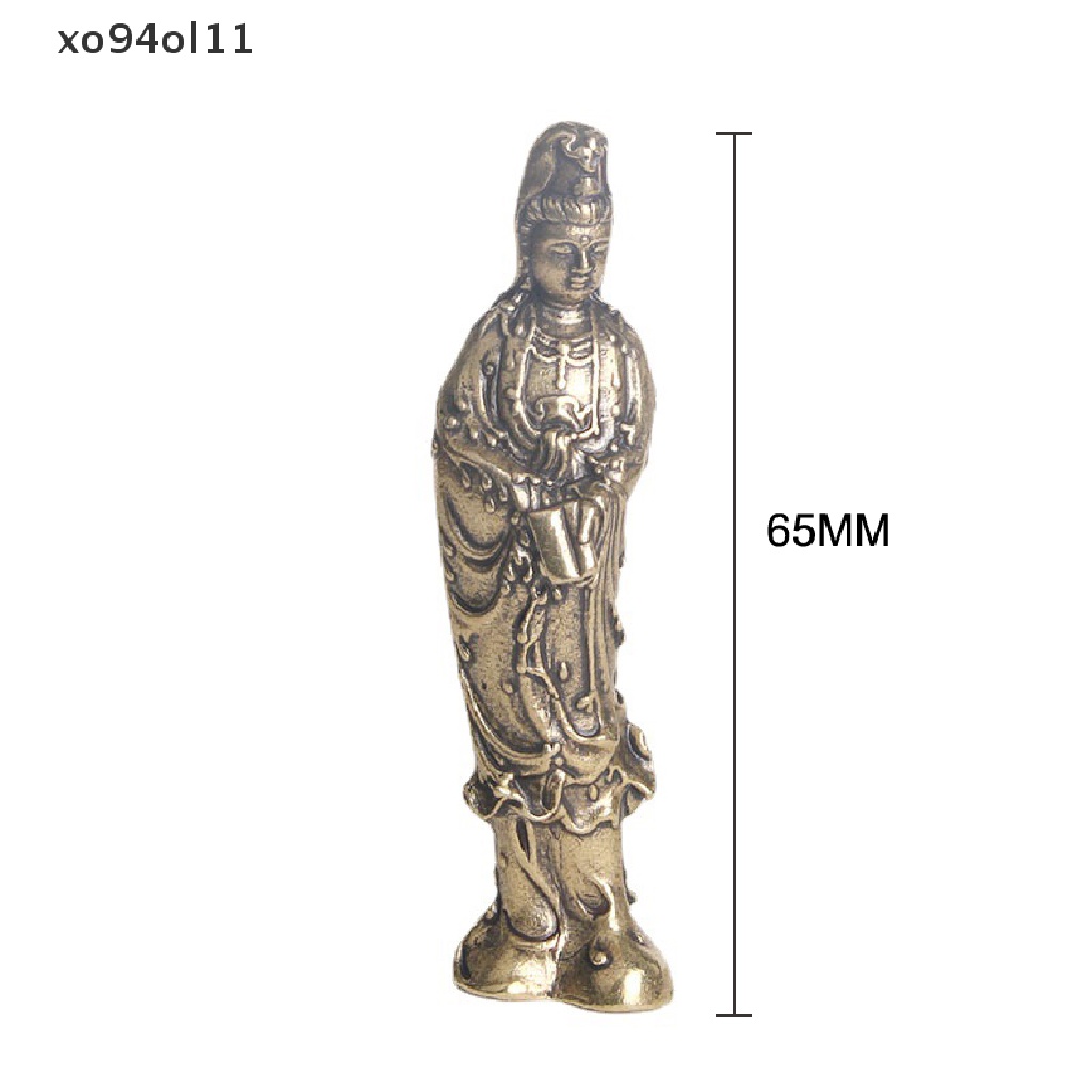 Xo Patung Guanyin Bodhisattva Buddha Tembaga Antik Dekorasi Rumah Ornamen OL