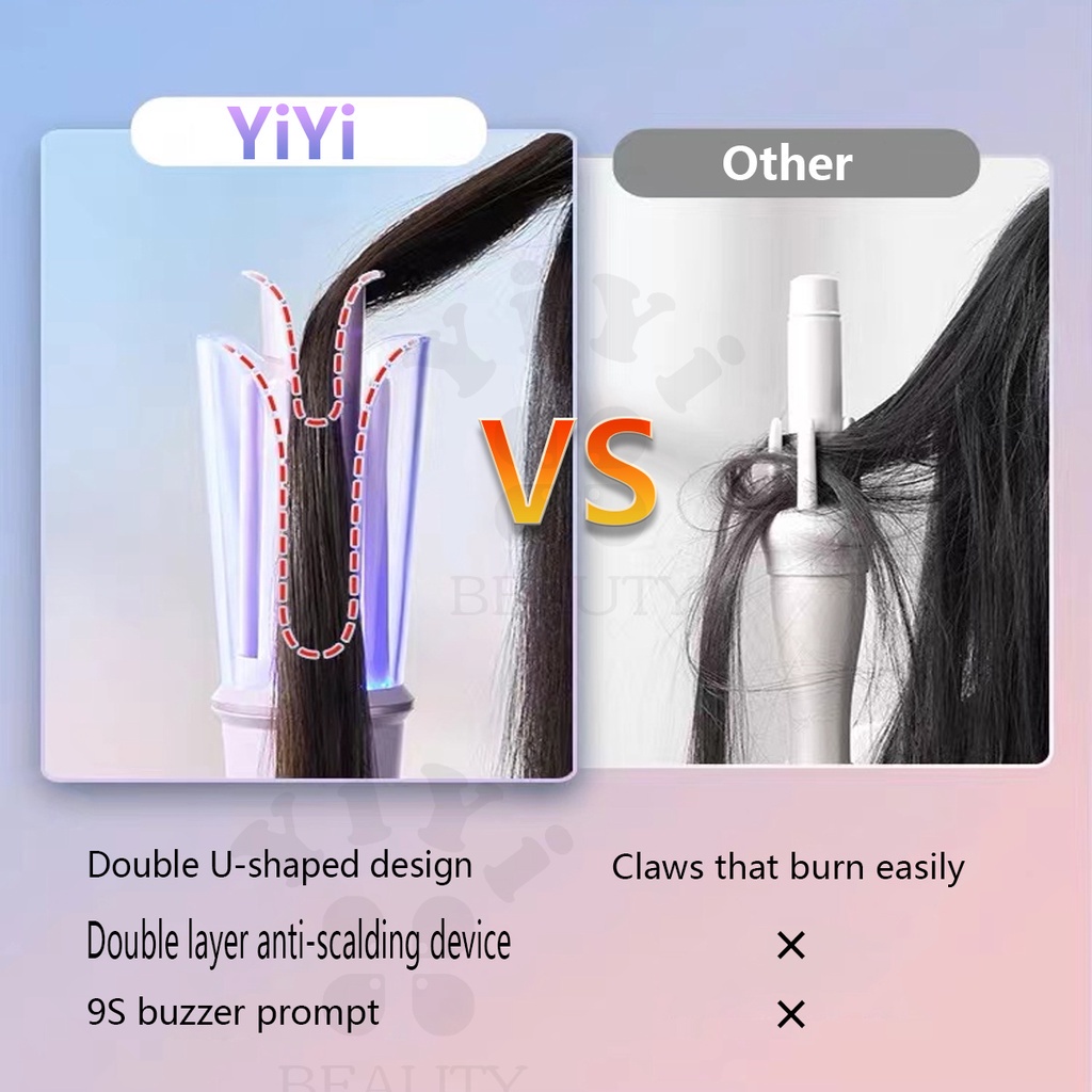 Akane Zora Penjepit Rambut Otomatis 28mm Tiktok Style 4 Temperatur 4 Suhu Panas Cepat 360 Berputar