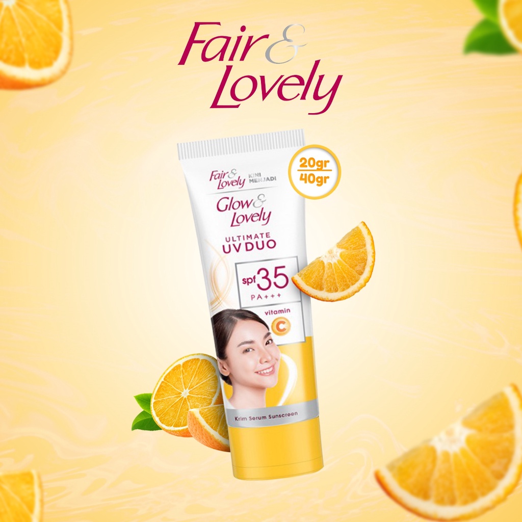 Fair Lovely Ultimate UV Duo Krim Vit C SPF 35 PA+++ Serum Sunscreen 20g