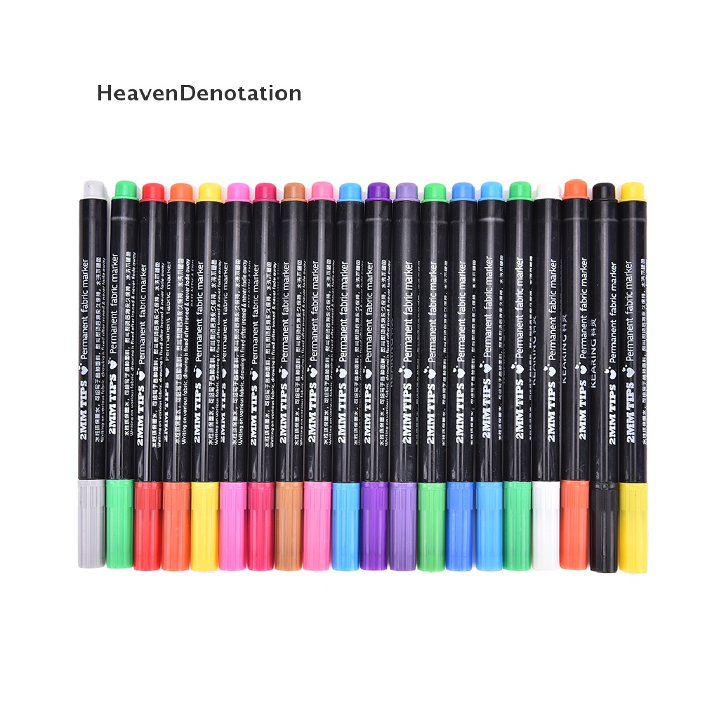 [HeavenDenotation] Kaos Kain Permanen Paint Marker Pen Tekstil Baju Sepatu DIY 20warna HDV