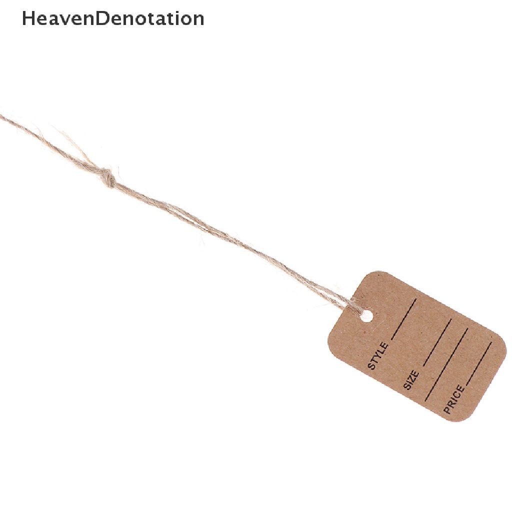 [HeavenDenotation] 100pcs Tag Harga Display Merchandise Label Pernikahan Label Harga Dengan String 20m HDV