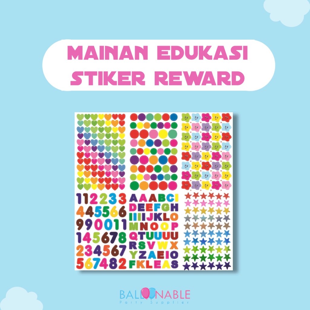 

KAUFAZ Satuan Stiker Reward Angka / Huruf / Love