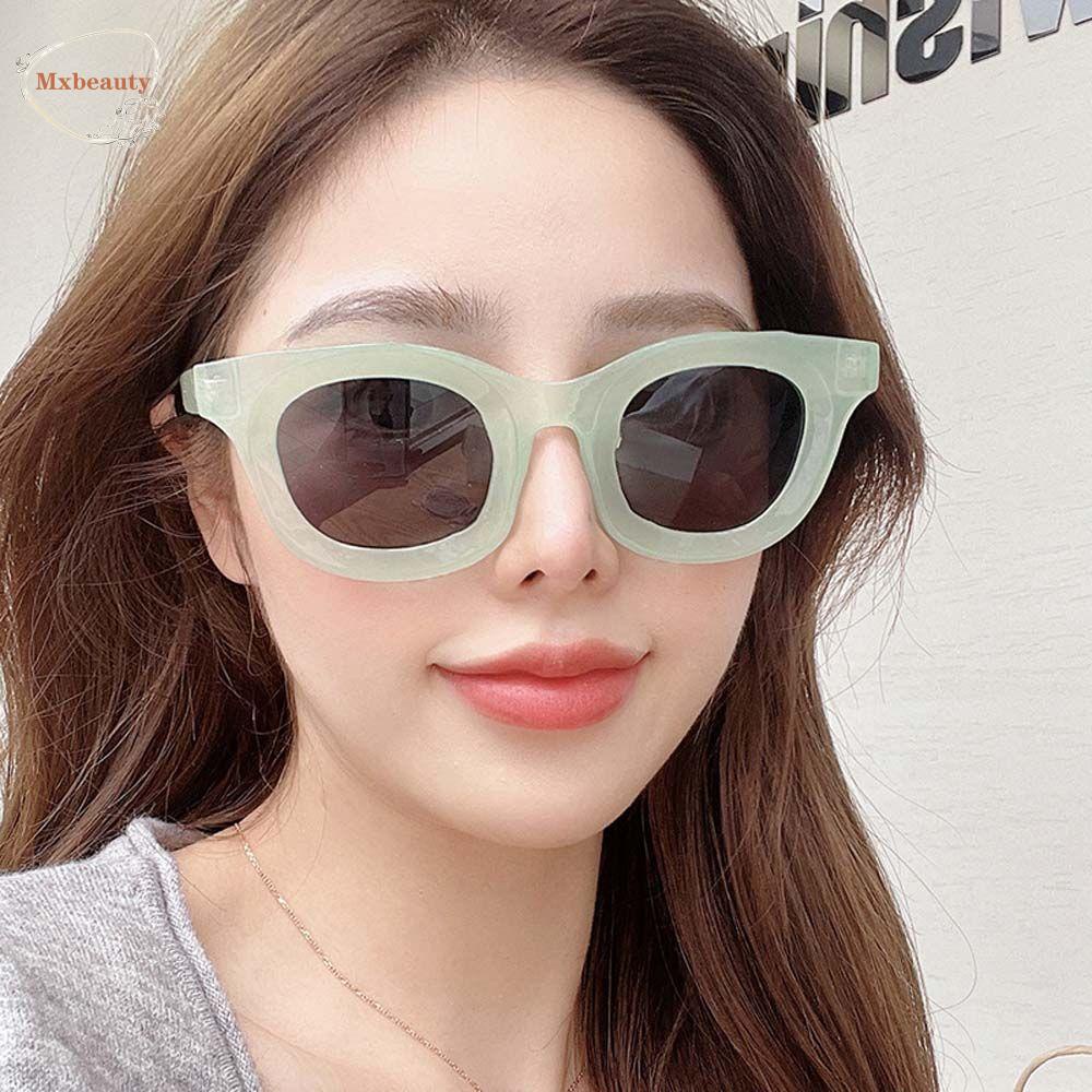 Mxbeauty Kacamata Wanita Fashion Pria Eropa Dan Amerika Motif Leopard Bingkai Tebal Bulat Hitam Matahari Eyewear Cekung Sunglasses