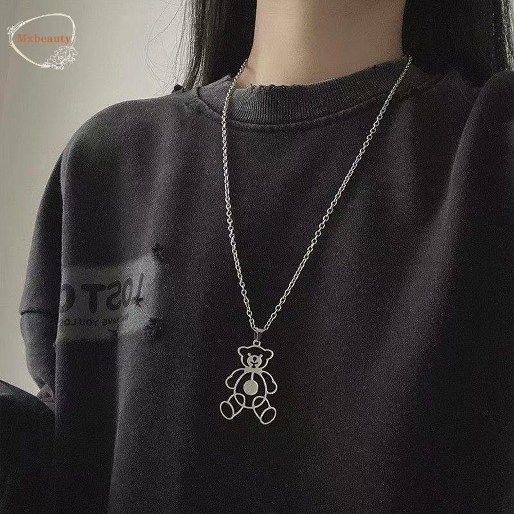 Mxbeauty Beruang Kalung Hadiah Mewah Fashion Klavikula Rantai Pikachu Kait Anti Karat Setan Perhiasan Aksesoris