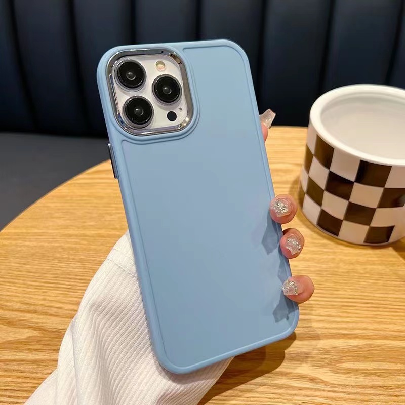 IPHONE Casing Ponsel TPU Shockproof Kancing Logam Independen Untuk Iphone14 13 12 11 Pro Max X Xs Max Xr 78 Plus SE 2020 Case Cover