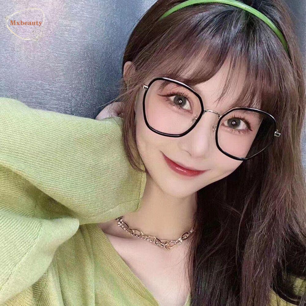 Mxbeauty Tidak Teratur Spectacles Kacamata Baca Lensa Bening Kacamata Wanita Anti Cahaya Biru Pria Eyeglasses Optical Glasses