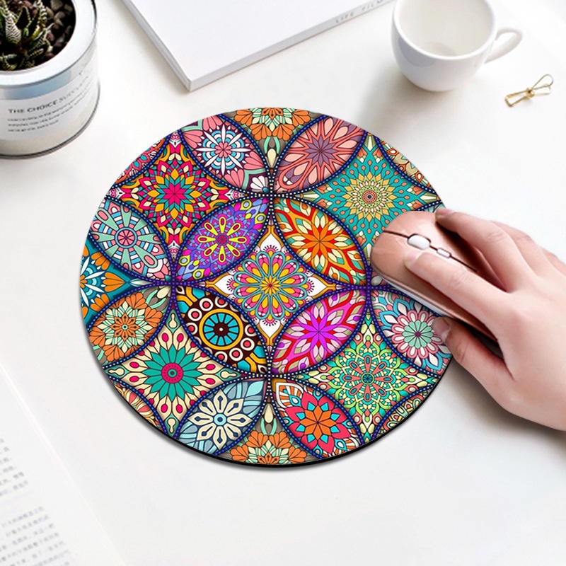 Mandala Mouse Pad Game Kreatif Dan Lucu Rumah Kantor Alas Tikus Karet Mouse Pad Klasik Mandala Biru Navy Mandala Kuning Mandala Biru Mandala Terang Mandala Mouse Pad