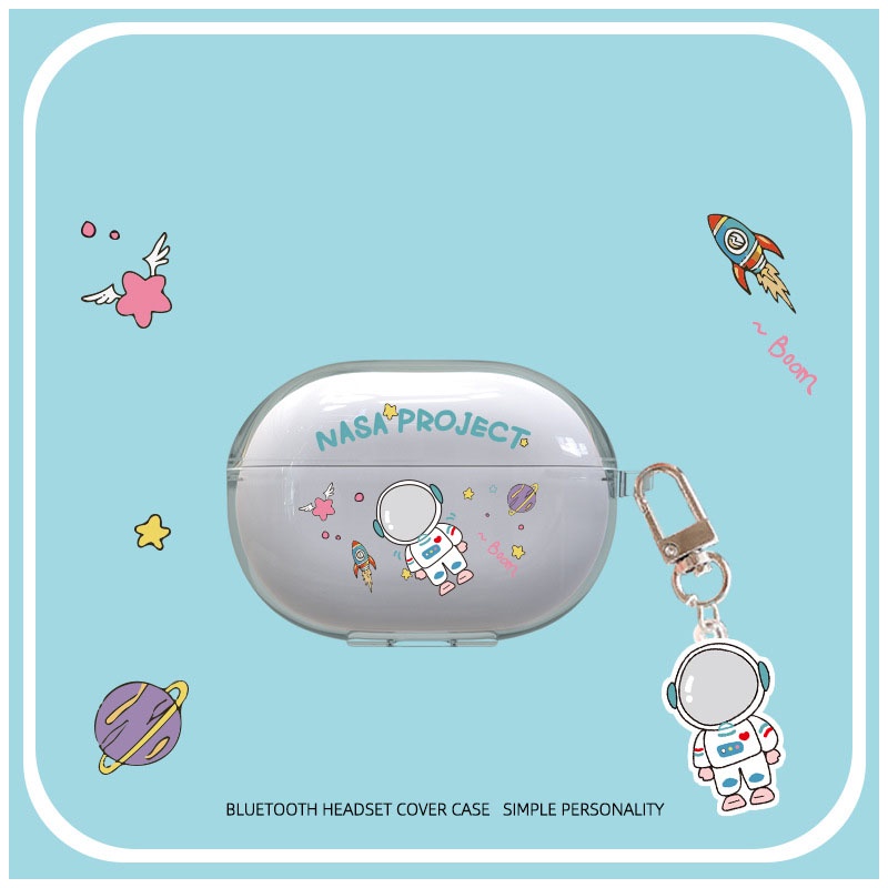 Huawei Honor X3 Bluetooth Earphone Protection Case Transparan Kartun Lucu Astronot Transparan Perlindungan Jatuh Paket Lengkap Soft Case