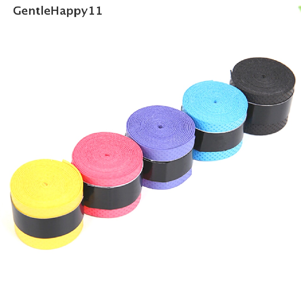 Gentlehappy 5pcs Raket Anti Slip Over Grip Roll Tenis Badminton Squash Handle Tape Random id