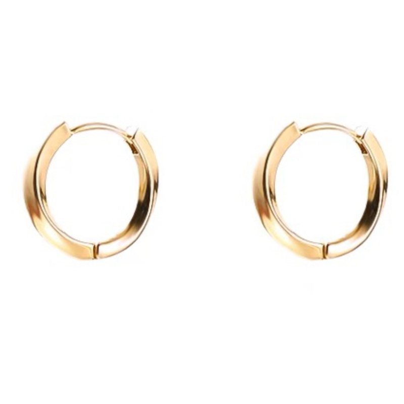 Roselife 14K Glossy Emas Mobius Hoop Earrings Untuk Wanita Perempuan Trendi Memutar Lingkaran Bulat Anting-Anting Geometris Telinga Perhiasan Aksesoris