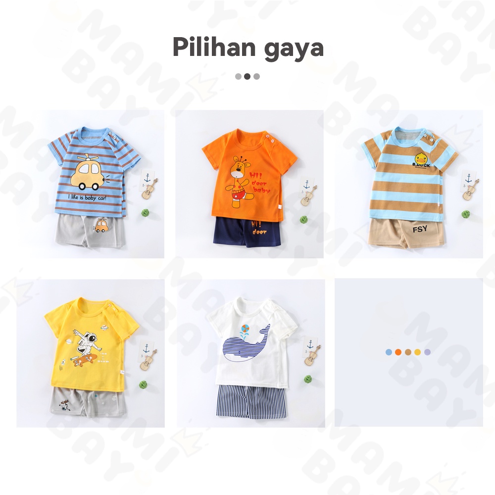 OKEYI Piyama Anak Bayi Laki Laki Korea Baju Tidur Anak Piyama Anak Lengan Pendek Set