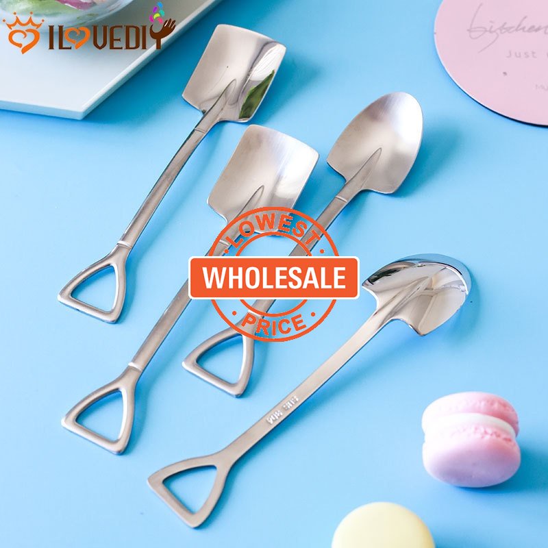 [Harga Grosir] [Unggulan] Sendok Sekop Buah Stainless Steel Es Krim Kue Dessert Scoop Anti slip Kopi Teh Sup ladle Peralatan Makan Praktis Halus