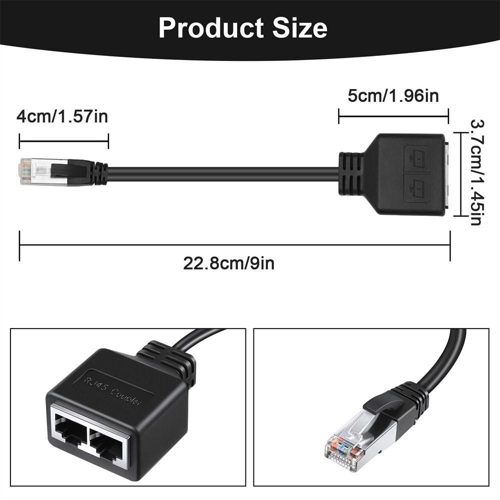 AUGUSTINA Gigabit Ethernet Splitter Perlengkapan Komputer Tahan Lama Kabel Eterna LAN Eterna Socket Splitter Kabel RJ45 Eterna